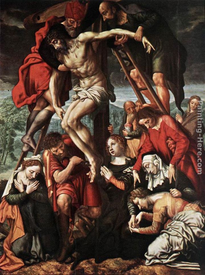 The Descent from the Cross painting - Jan Sanders van Hemessen The Descent from the Cross art painting